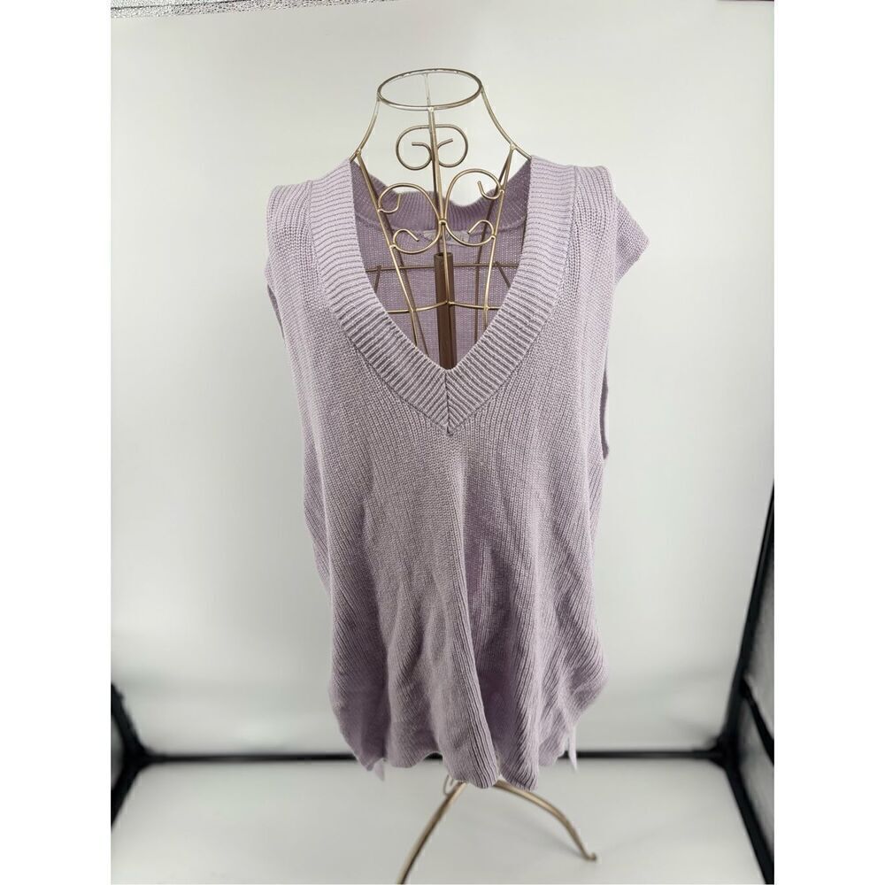 Talulah Sleeveless V-Neck Knit Top Size Large Purple